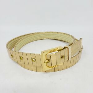 Century Canada Mid Century Gold Metal Skinny Ornate belt Fits 31.5 to 34" M